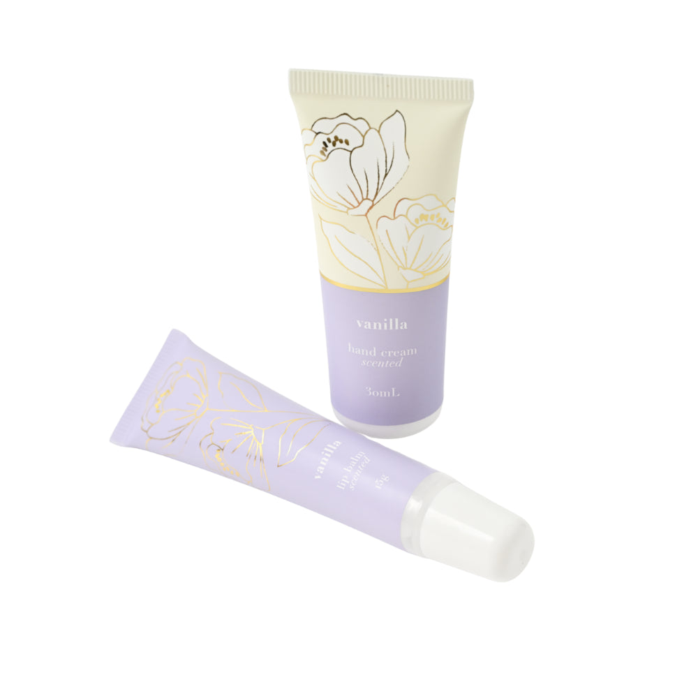Belle Collection Lip Balm & Hand Cream Set Mini - VANILLA